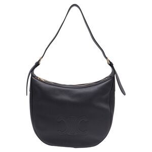 Celine Medium Heloise Hobo Shoulder Bag in Black Calf Leather